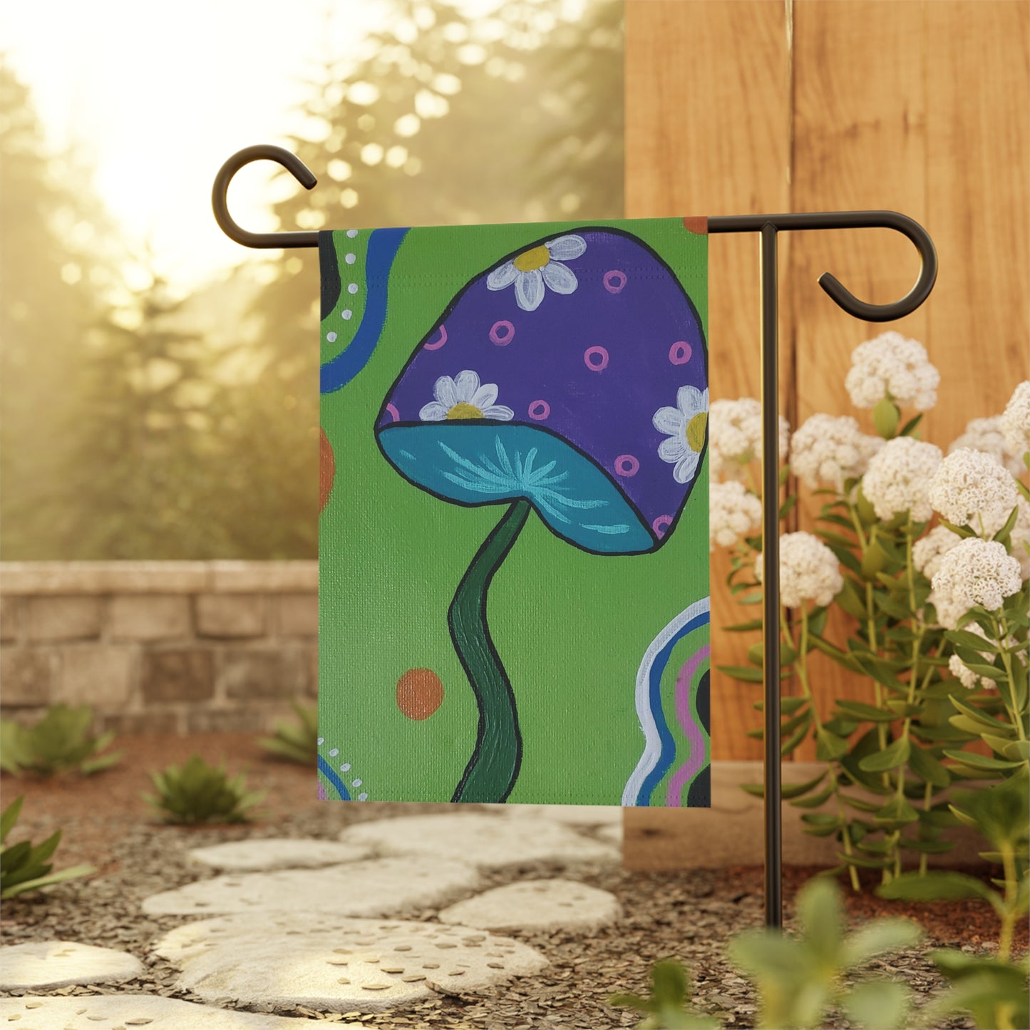 Marguerite Mushroom Garden & House Banner (Peculiar Paintings Collection, Pole Not Included)