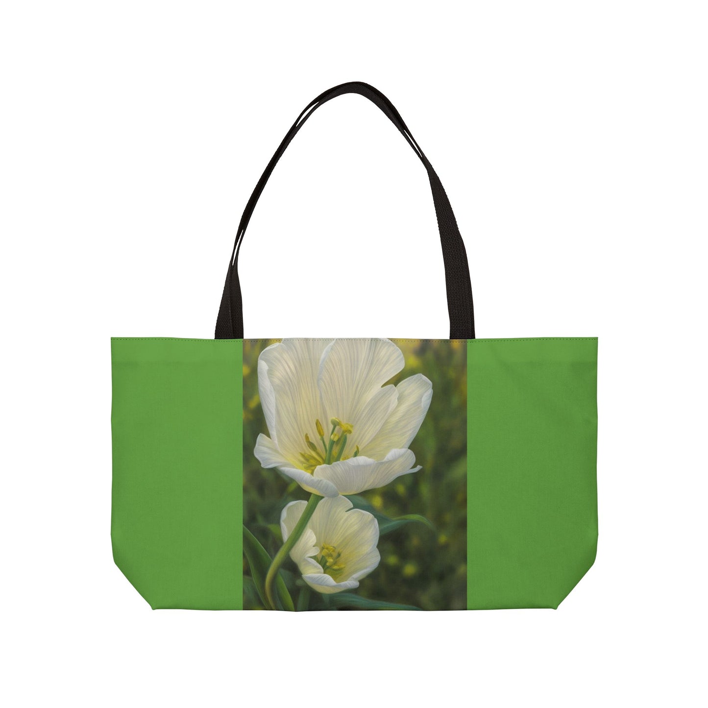 White Tulip Weekender Tote Bag (SP Photography Collection) GREEN