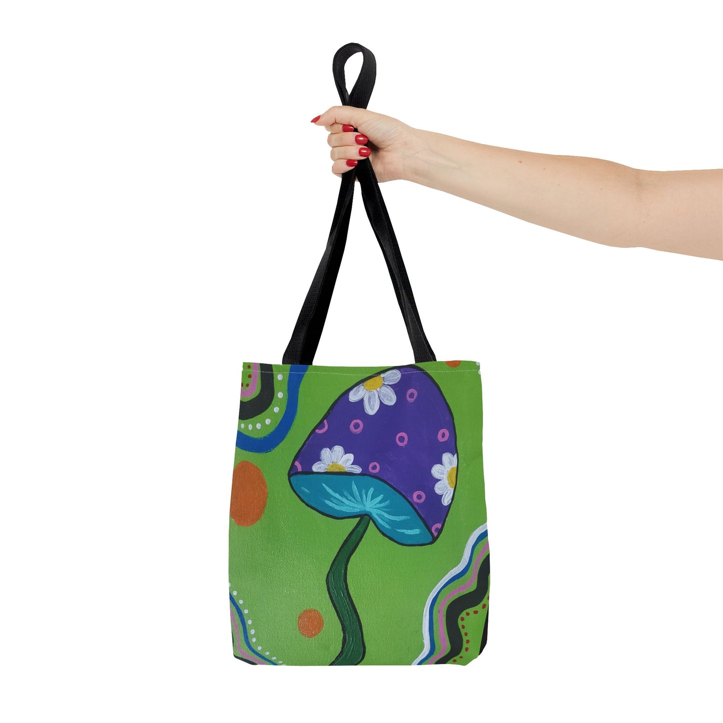 Marguerite Mushroom Tote Bag (Peculiar Paintings Collection) BLACK