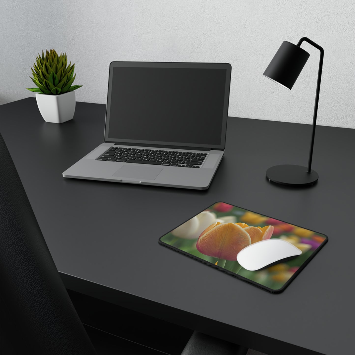 Orange Tulip Non-Slip Mouse Pad (SP Photography Collection)