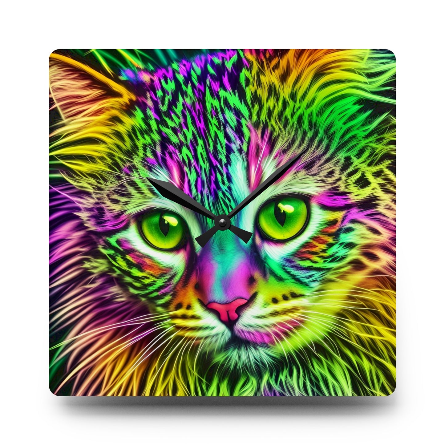 Colorful Kitty Acrylic Wall Clock (SP Photography Collection)