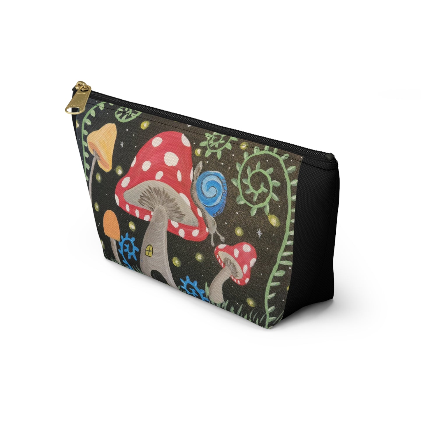 Magical Mushroom Accessory Pouch w T-bottom (Brookson Collection) BLACK