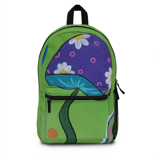 Marguerite Mushroom Backpack (Peculiar Paintings Collection) GREEN