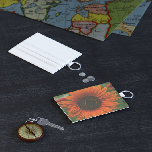 Orange Sunflower Leather Card Holder (SP Photography Collection)