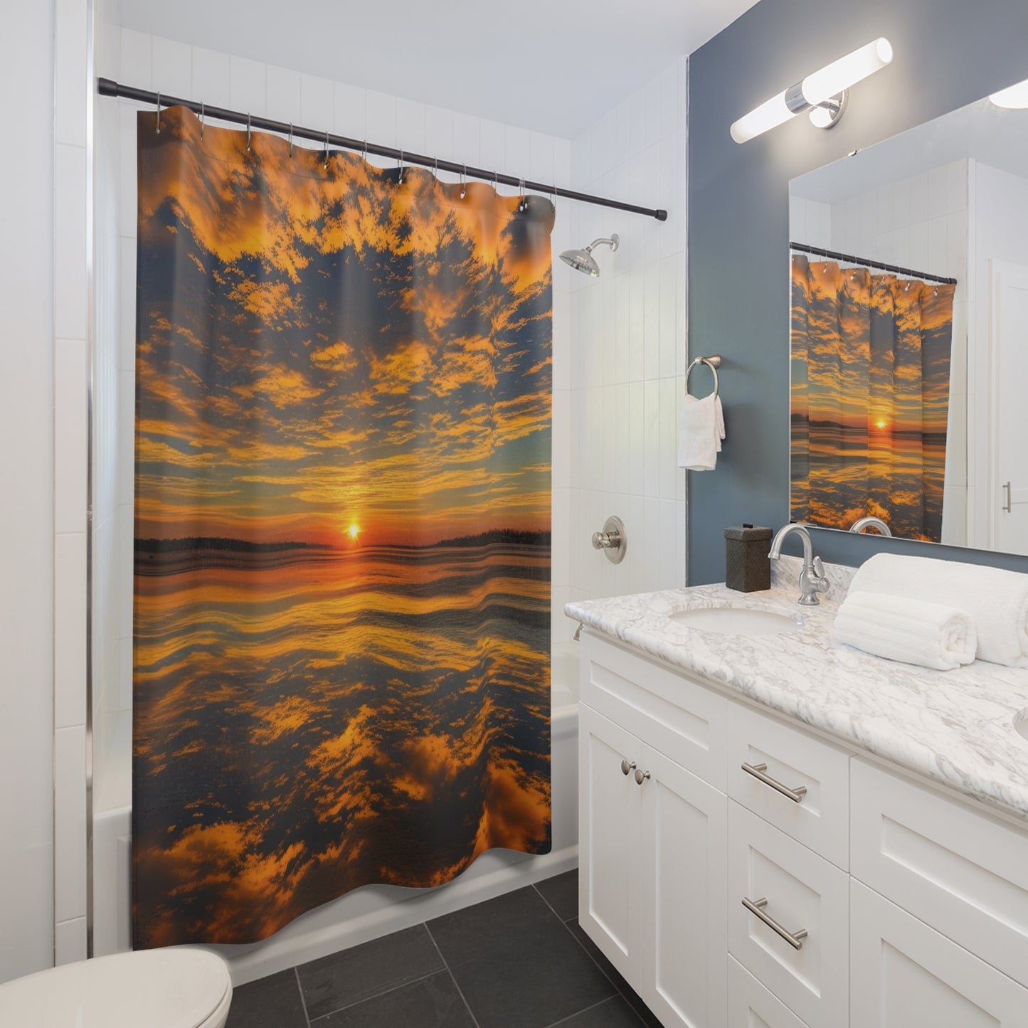 Orange Skies Polyester Shower Curtain (SP Photography Collection)