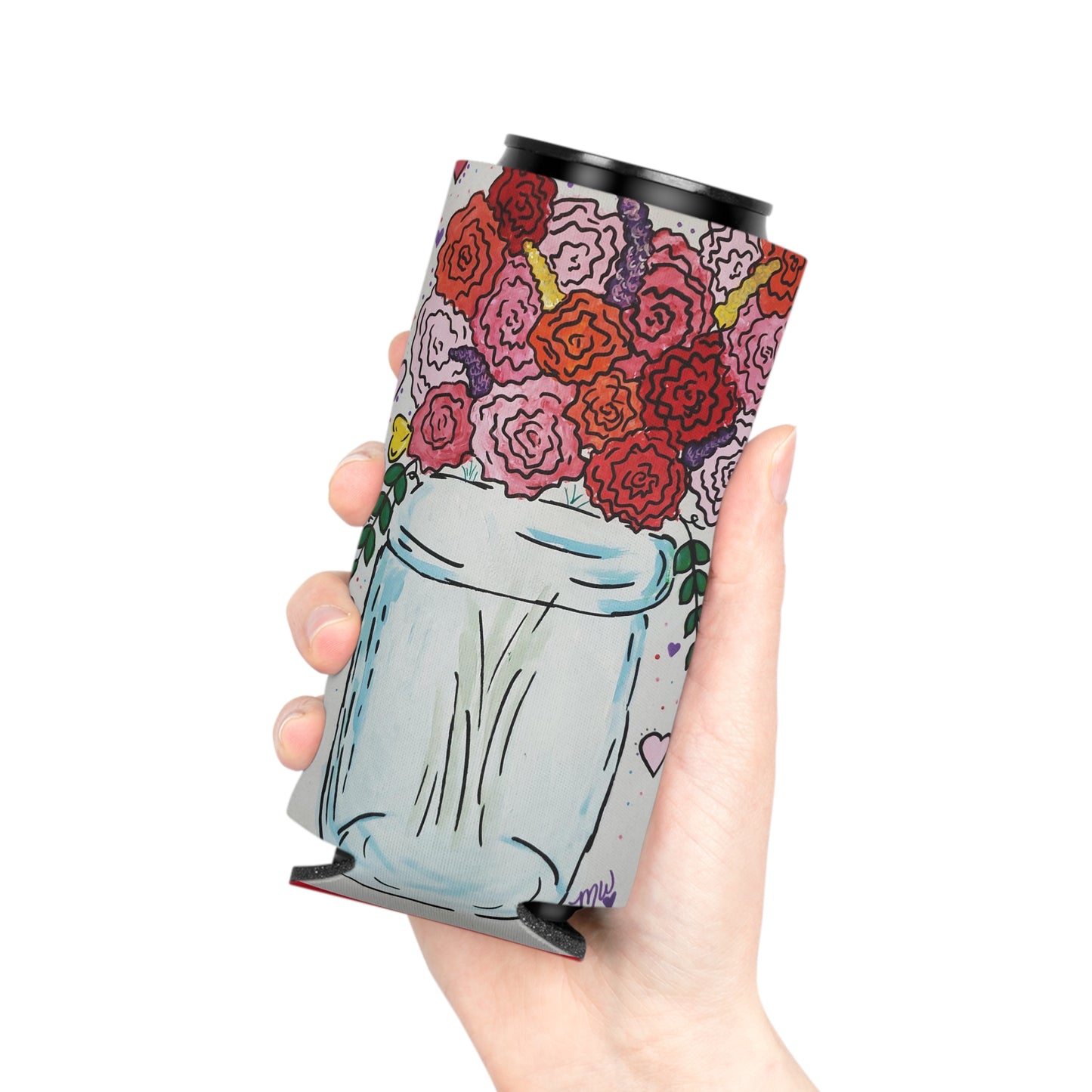 Valentines Slim Can Cooler Sleeve (Mothers Day Collection) RED