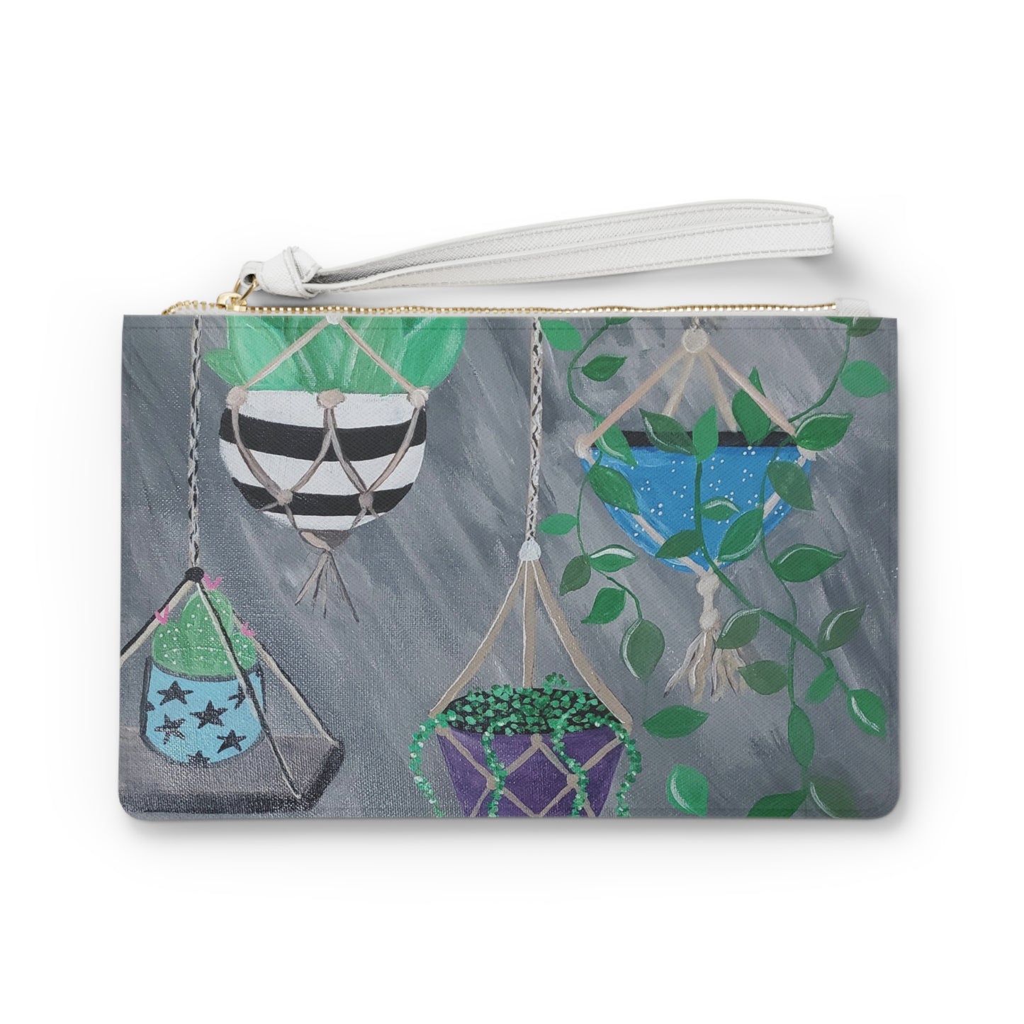 Succulent Delight Large Clutch Bag (Brookson Collection) GRAY