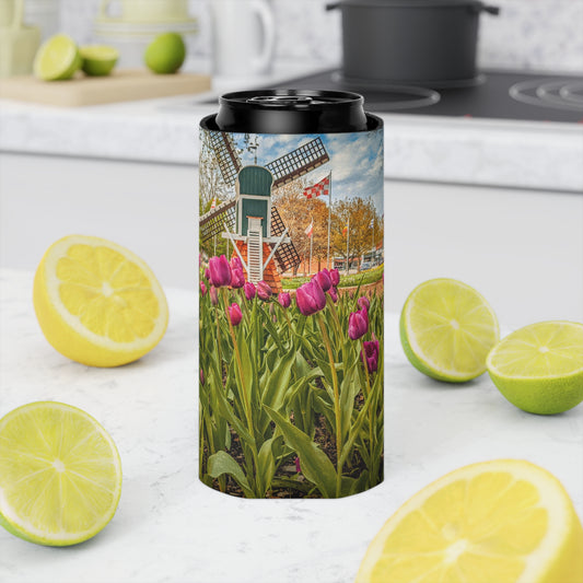 Windmill Tulips Slim Can Cooler Sleeve (SP Photography Collection) PINK