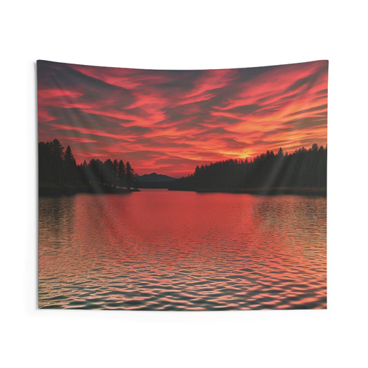 Red Sunset Wall Tapestries (SP Photography Collection)