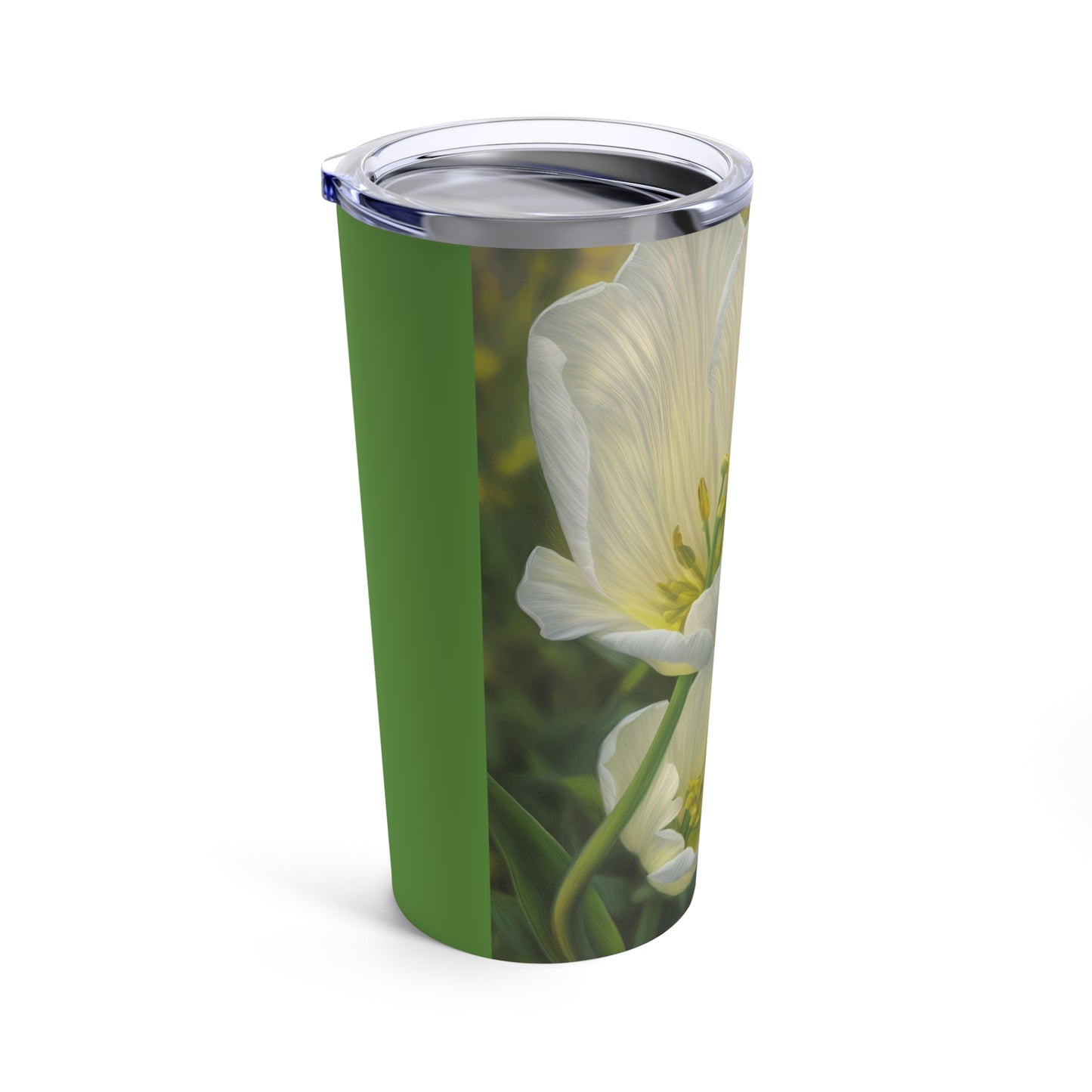 White Tulip Tumbler 20oz (SP Photography Collection) GREEN