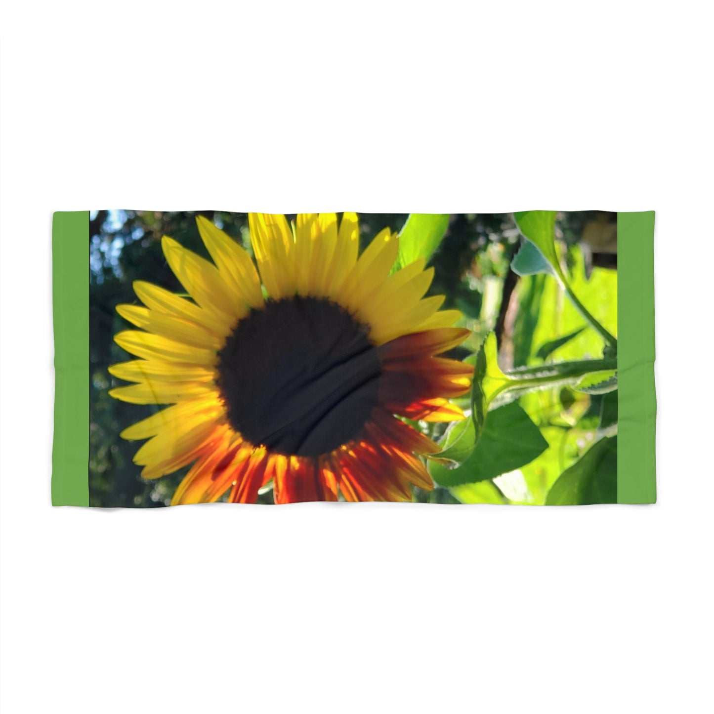 Mixed Sunflower Beach Towel (Enchanted Exposures By Tammy Lyne) GREEN