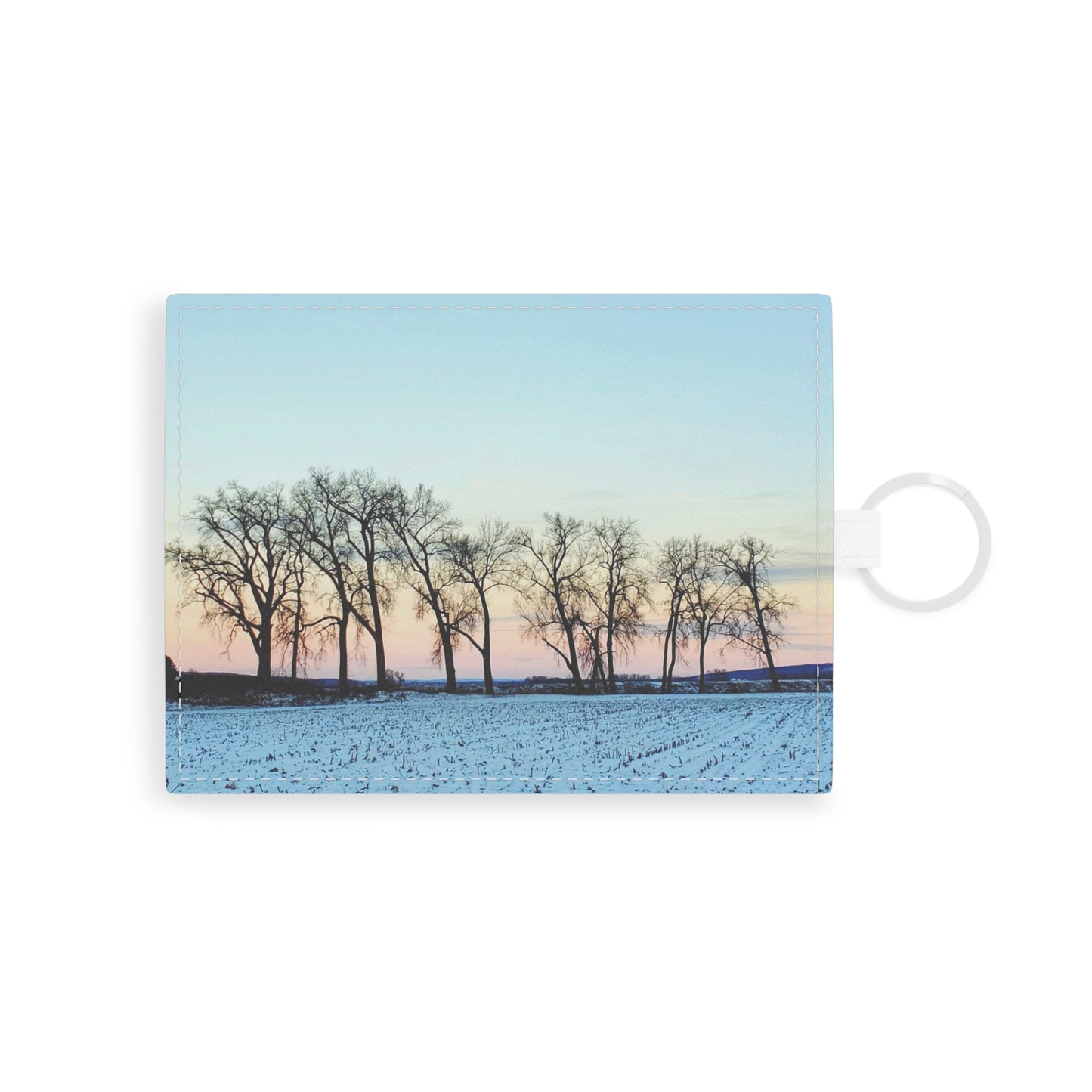 Snowy Tree Line Leather Card Holder (Enchanted Exposures By Tammy Lyne)