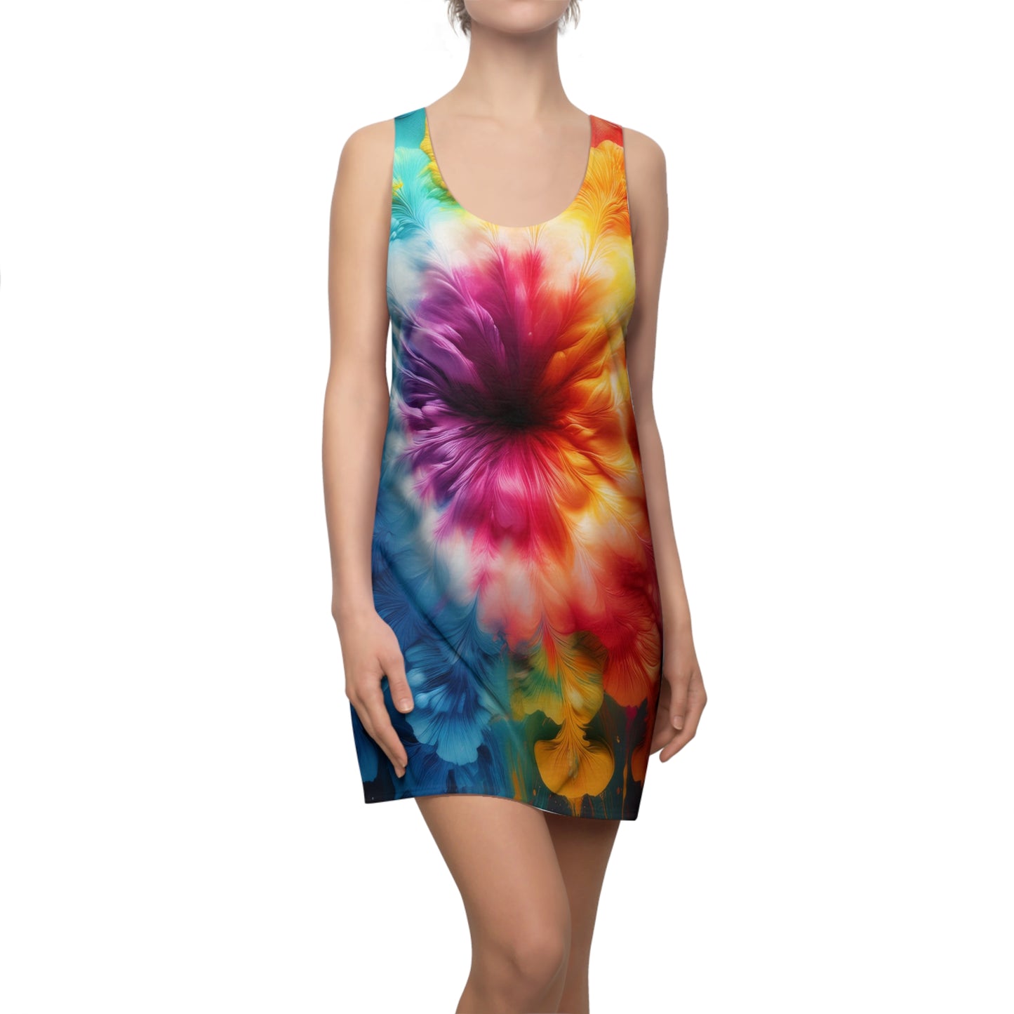 Cloud tie dye Women's Cut & Sew Racerback Dress (ai B & J Collections)