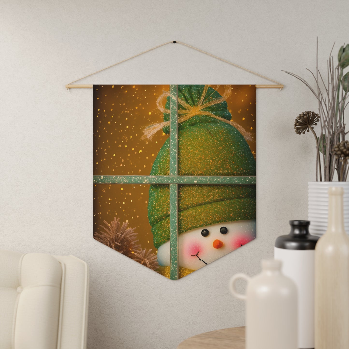 Peek A Boo Snowman Pennant (SP Photography Collection)