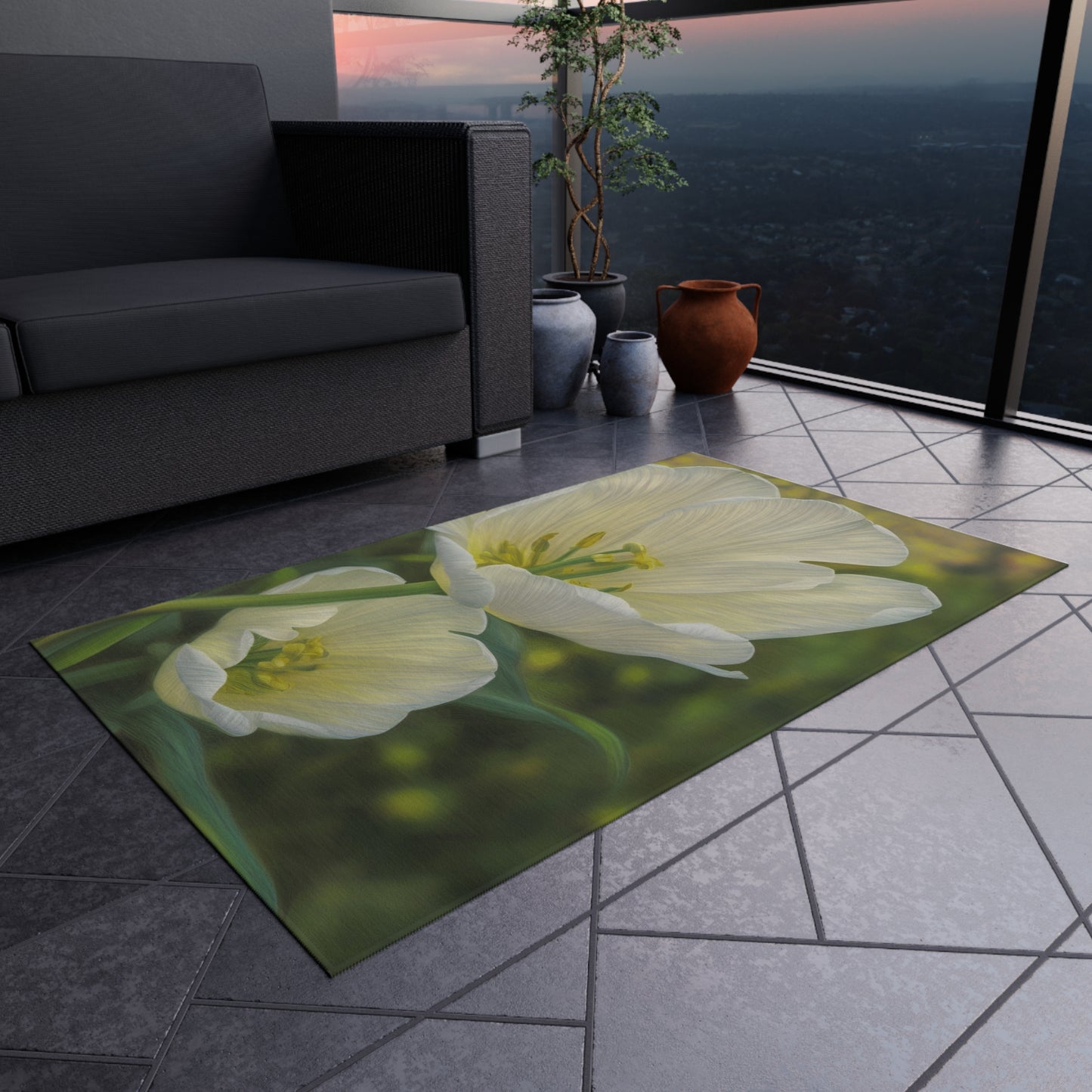 White Tulip Outdoor Rug (SP Photography Collection)