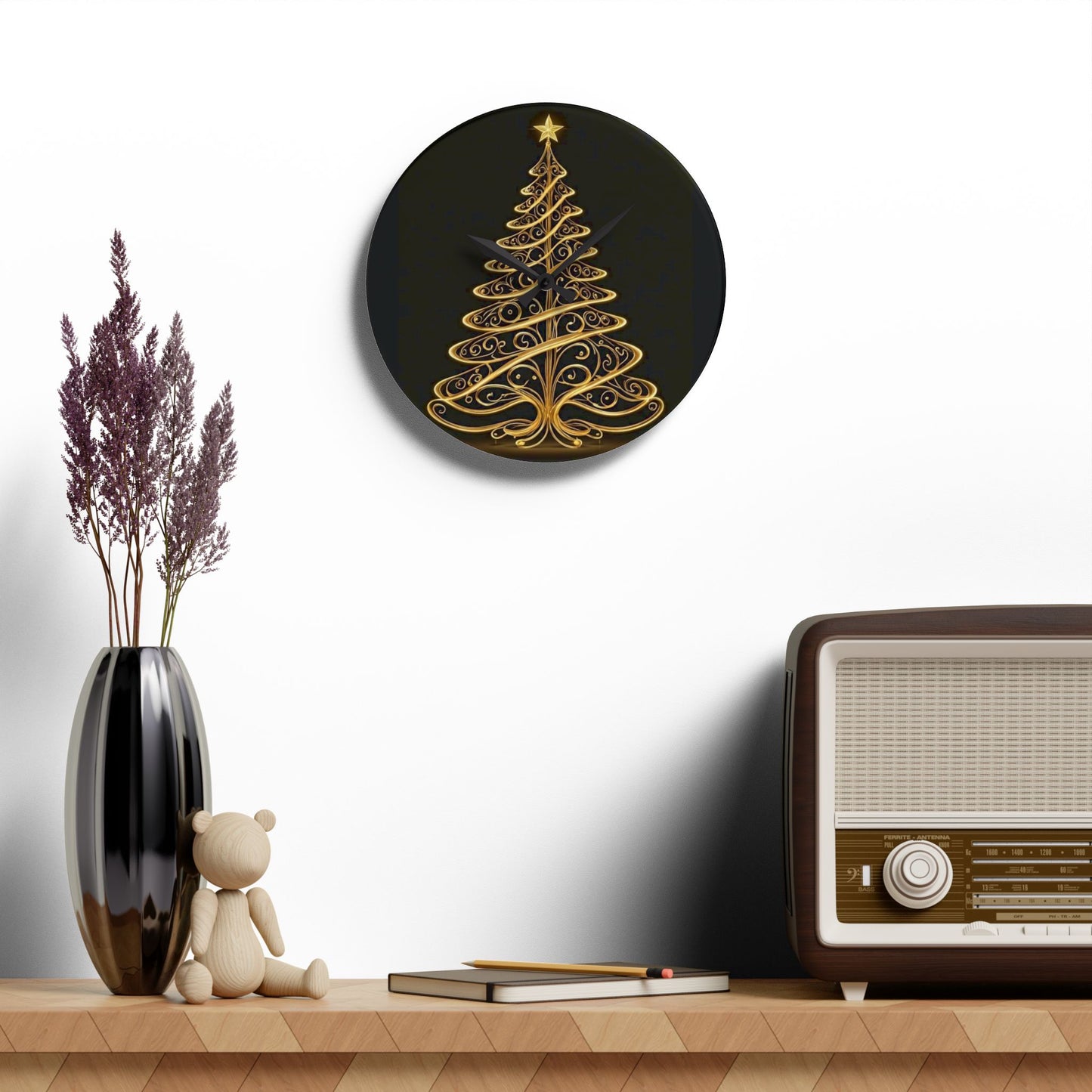 Golden Tree Wall Clock (ai B & J Collections)