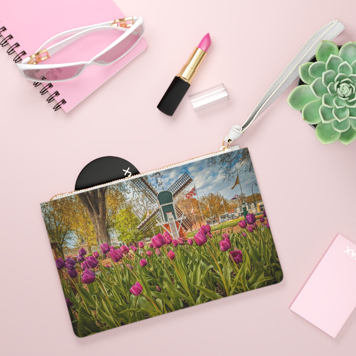 Windmill Tulip Large Clutch Bag (SP Photography Collection) PINK