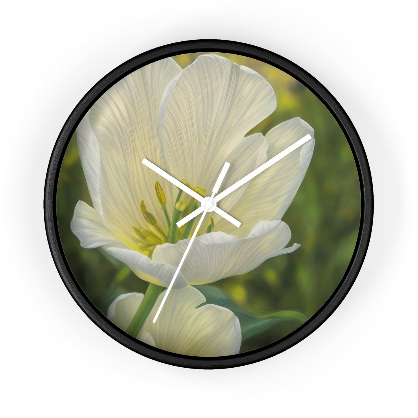 White Tulip Wall Clock (SP Photography Collection)