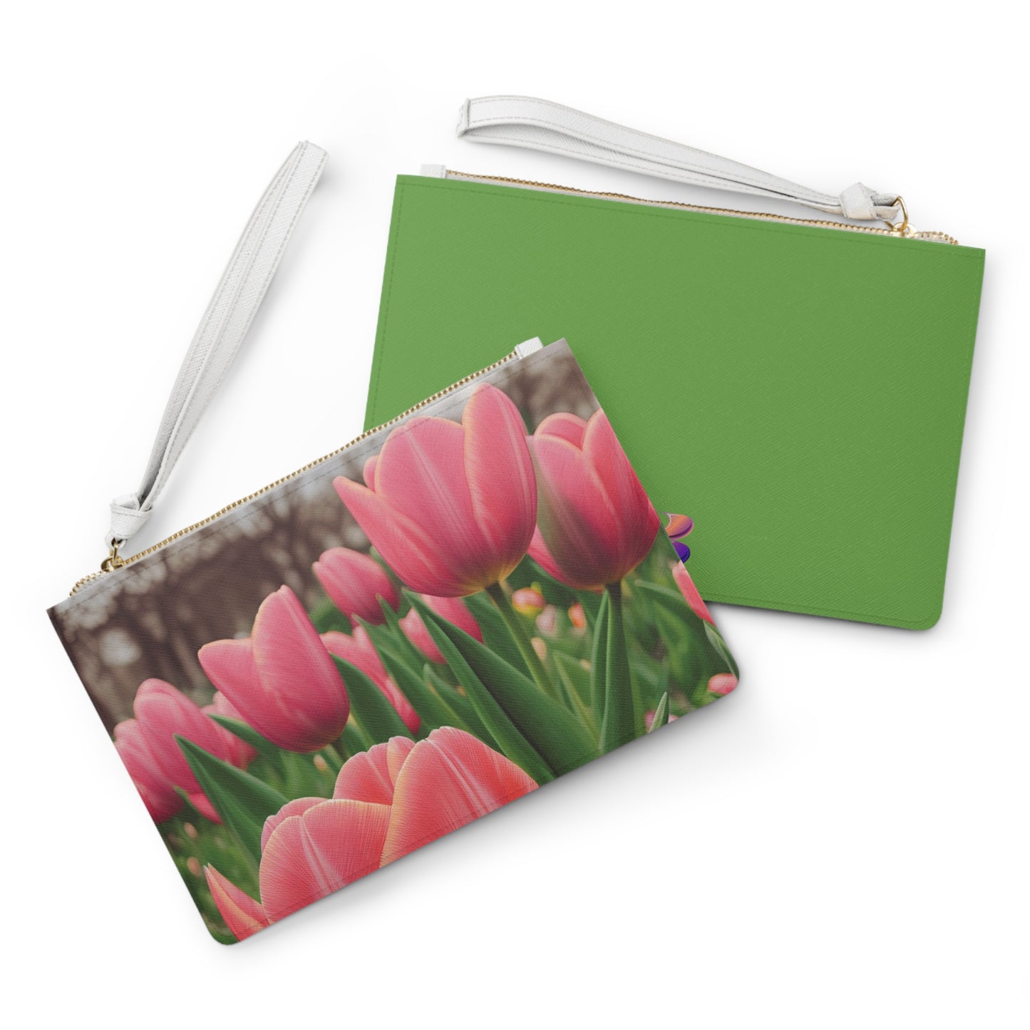 Tulips Large Clutch Bag (SP Photography Collection) GREEN