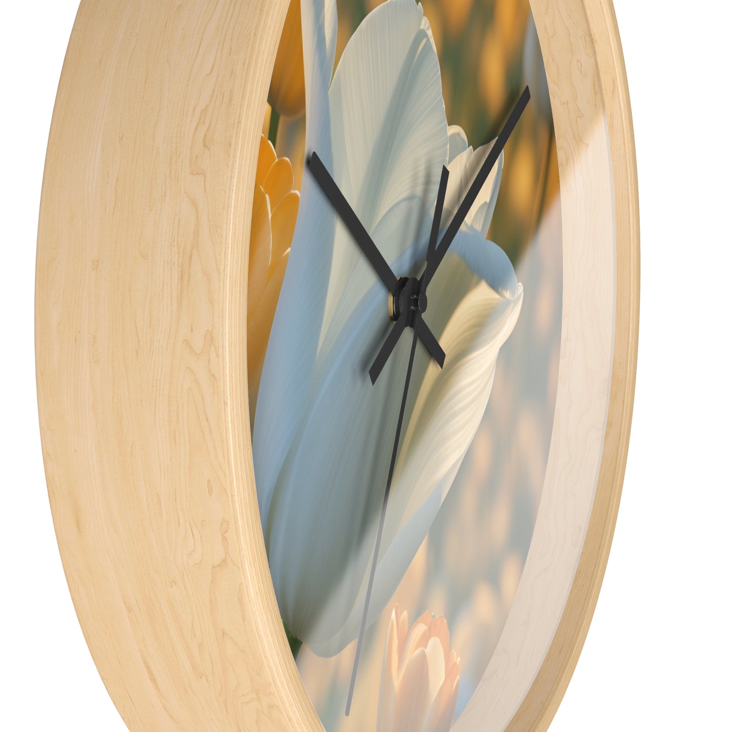 White Flower Tulip Wall Clock (SP Photography Collection)