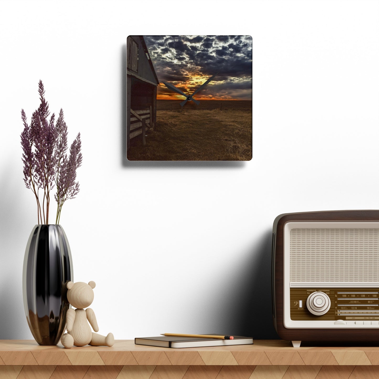 Gray Skies Acrylic Wall Clock (SP Photography Collection)