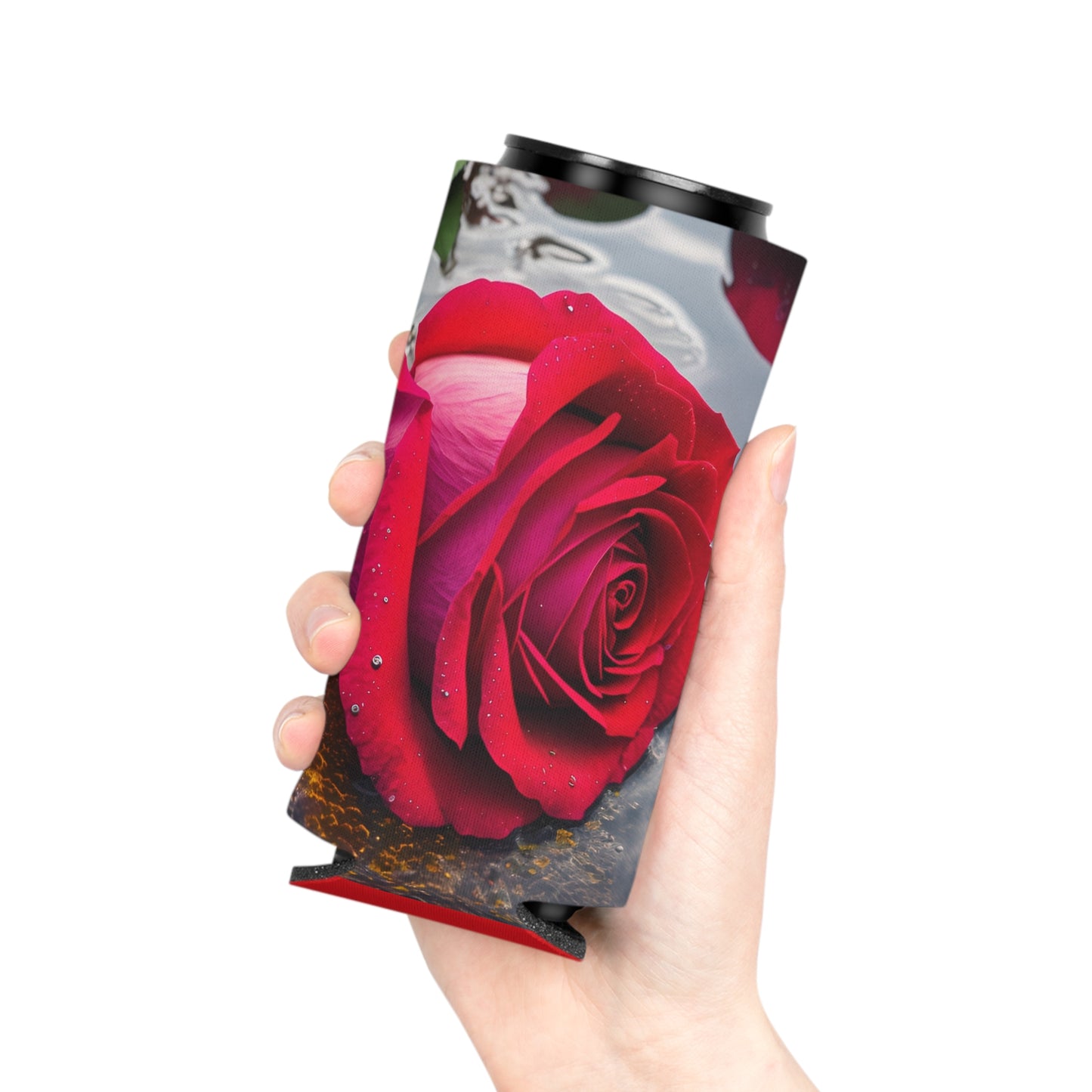 Red Rose Slim Can Cooler Sleeve (SP Photography Collection) RED