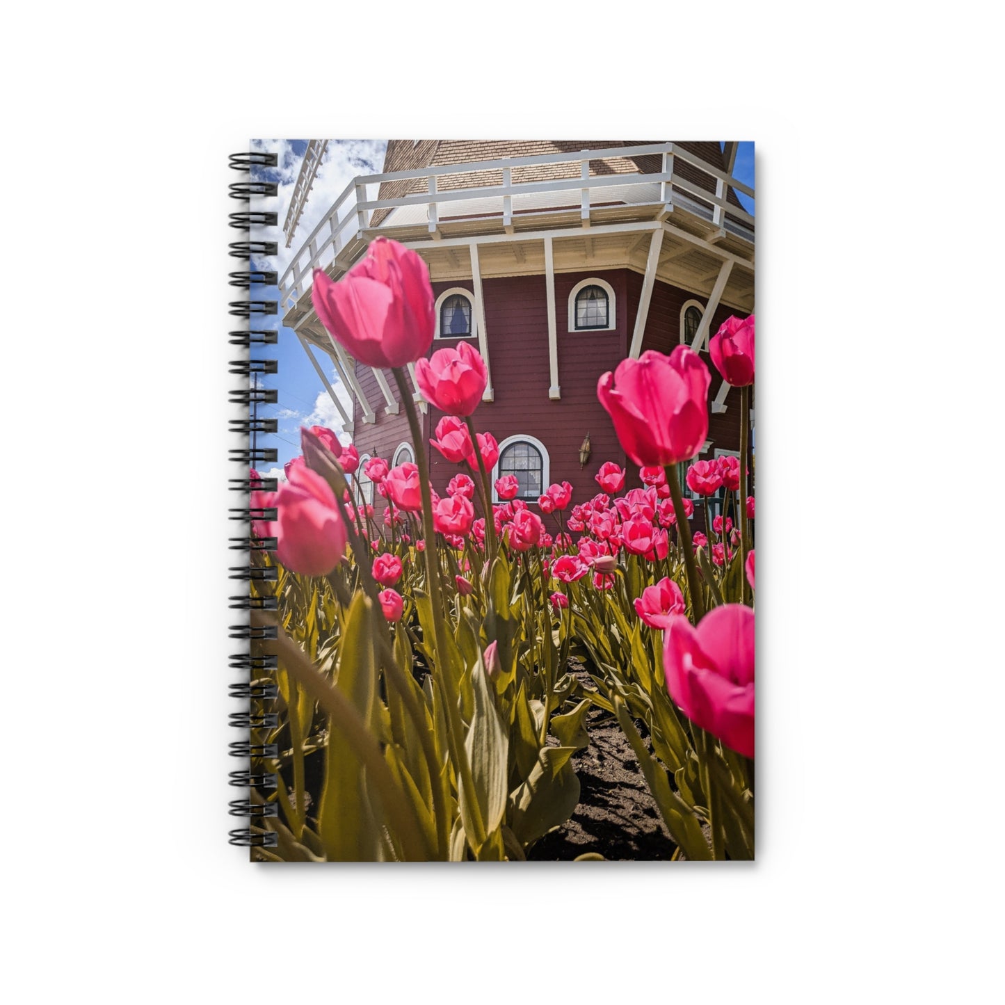 Windmill Pink Tulips Spiral Notebook( SP Photography Collection)