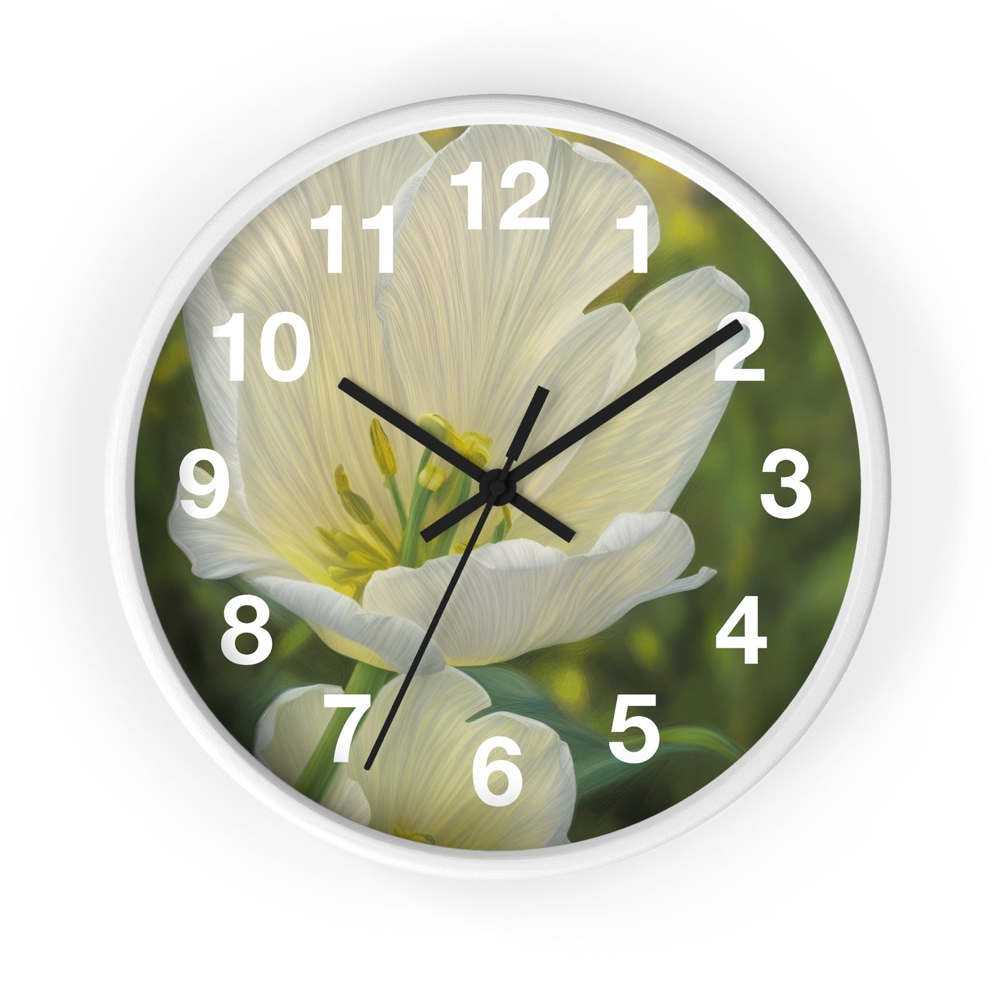 White Tulip Wall Clock (SP Photography Collection)