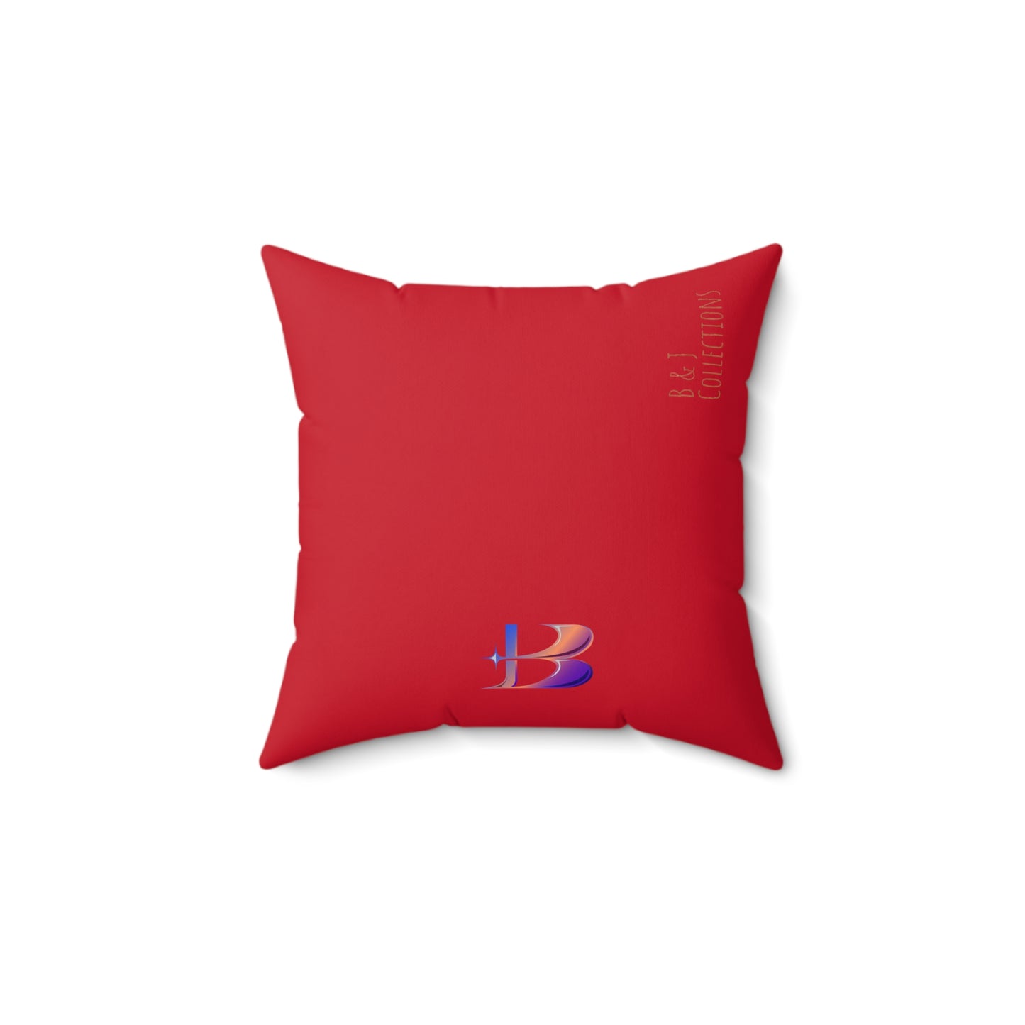 Flower Spun Polyester Square Pillow (B & J Collections) RED