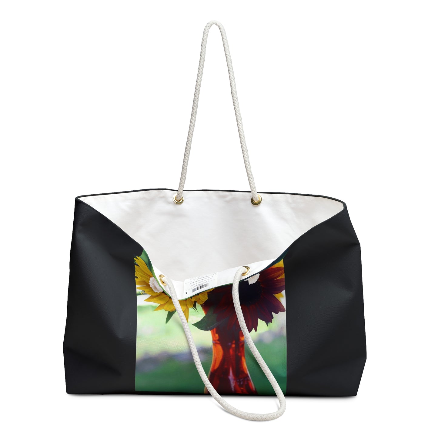 Bunched Sunflower Weekender Bag (Custom Creations By Catelyn) BLACK