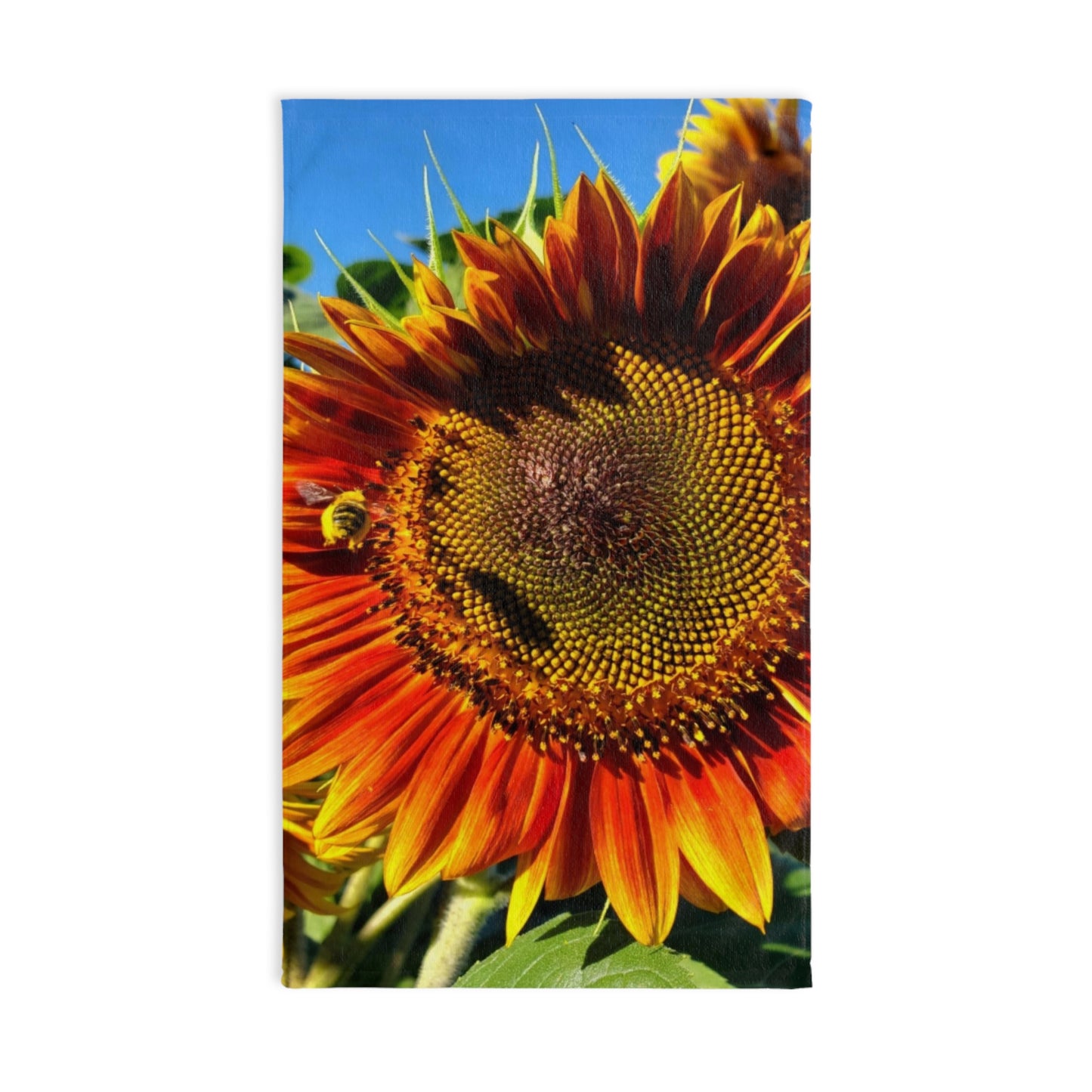 Bumble Bee Sunflower Hand Towel (Enchanted Exposures By Catelyn)