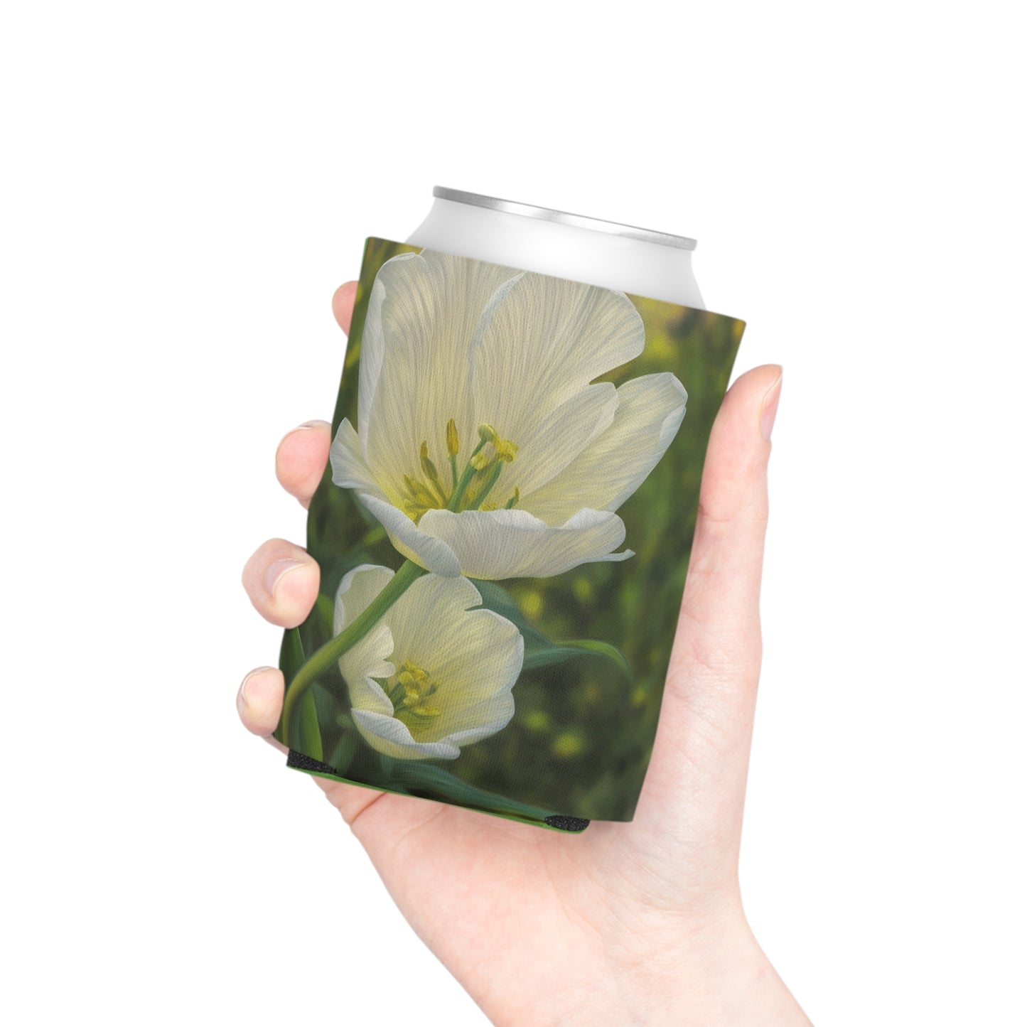 White Tulip Can Cooler (SP Photography Collection) GREEN