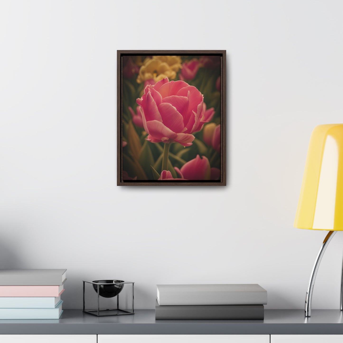 Pink Buttercup Canvas Wraps, Vertical Frame (SP Photography Collection) BLACK