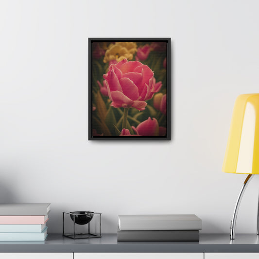 Pink Buttercup Canvas Wraps, Vertical Frame (SP Photography Collection) BLACK