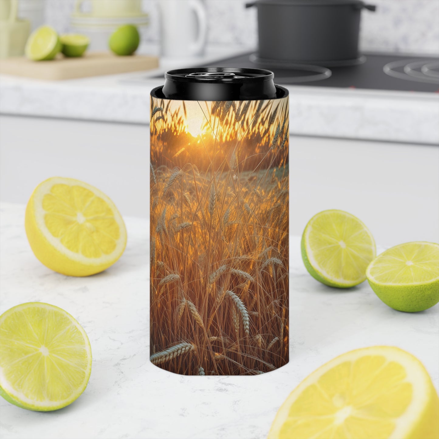 Golden Wheat Can Slim Cooler Sleeve (SP Photography Collection) BROWN