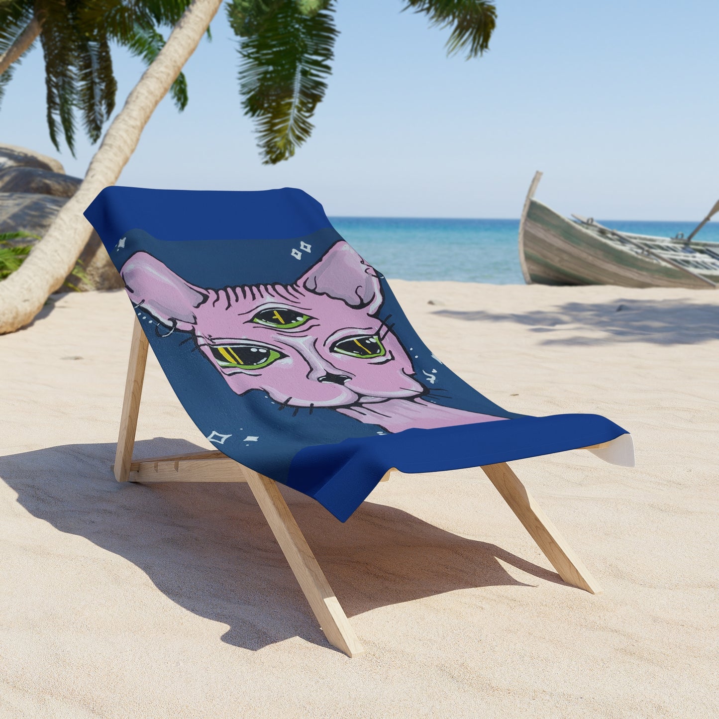 Madame Feline Beach Towel (Peculiar Paintings Collection)