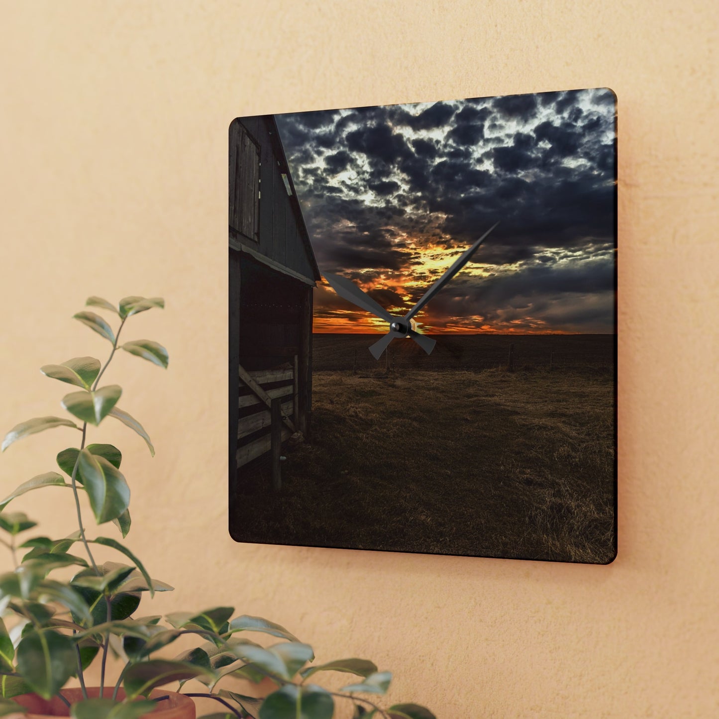 Gray Skies Acrylic Wall Clock (SP Photography Collection)