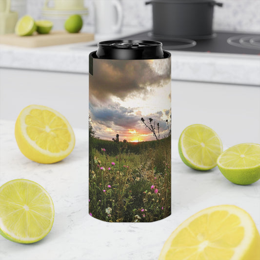 Cloudy Field Can Slim Cooler Sleeve (SP Photography Collection) PINK