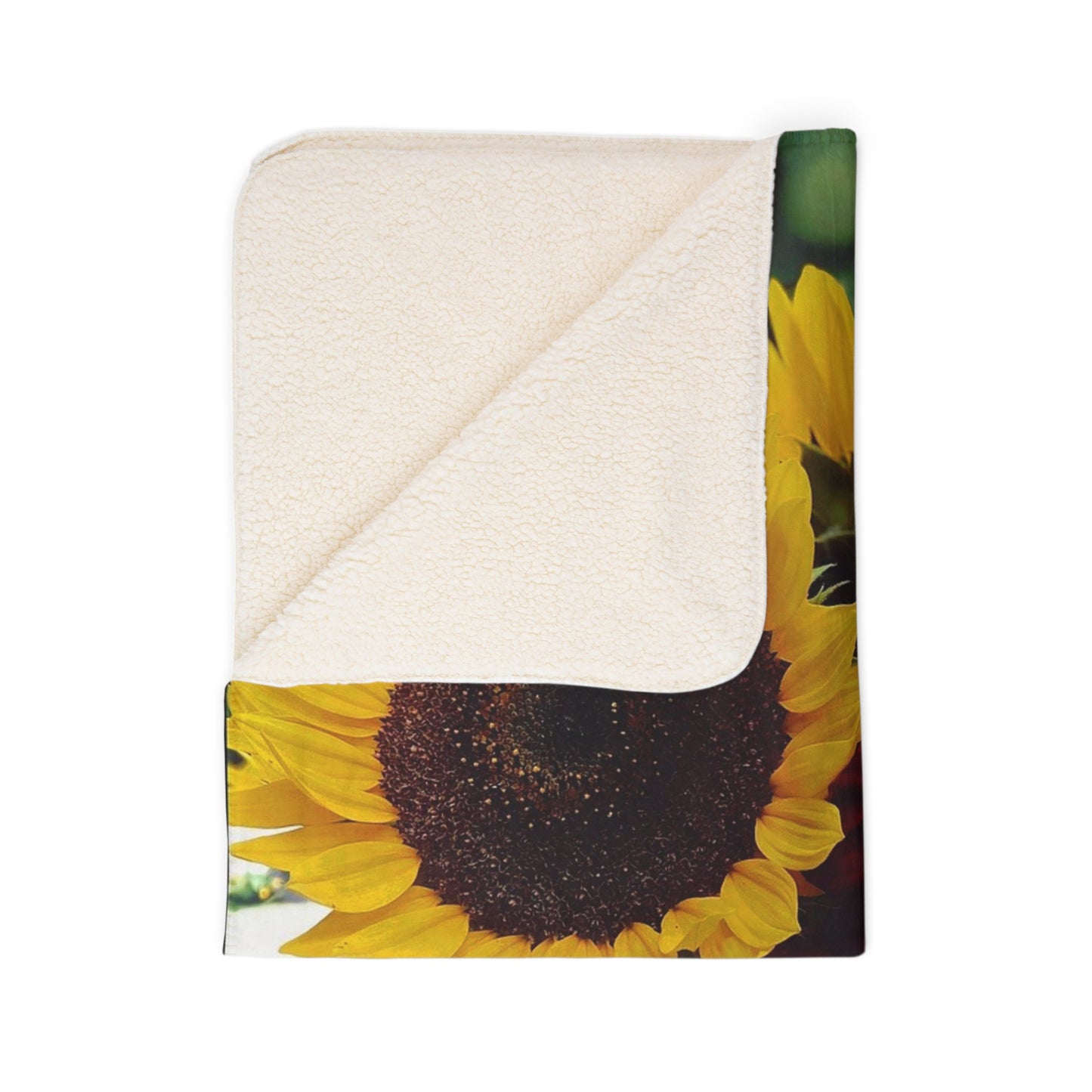 Bunched Sunflower Fleece Sherpa Blanket (Custom Creations By Catelyn)