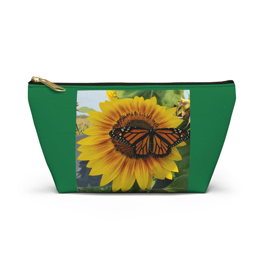 Happy Sunflower Accessory Pouch w T-bottom (Enchanted Exposures By Tammy Lyne Collection) GREEN