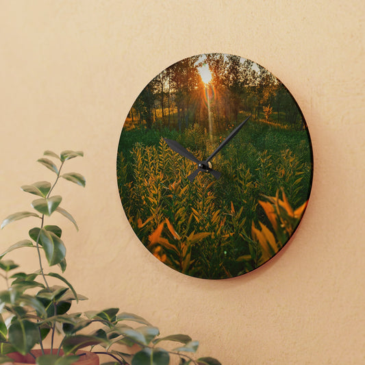 Golden Field Acrylic Wall Clock(SP Photography Collection)