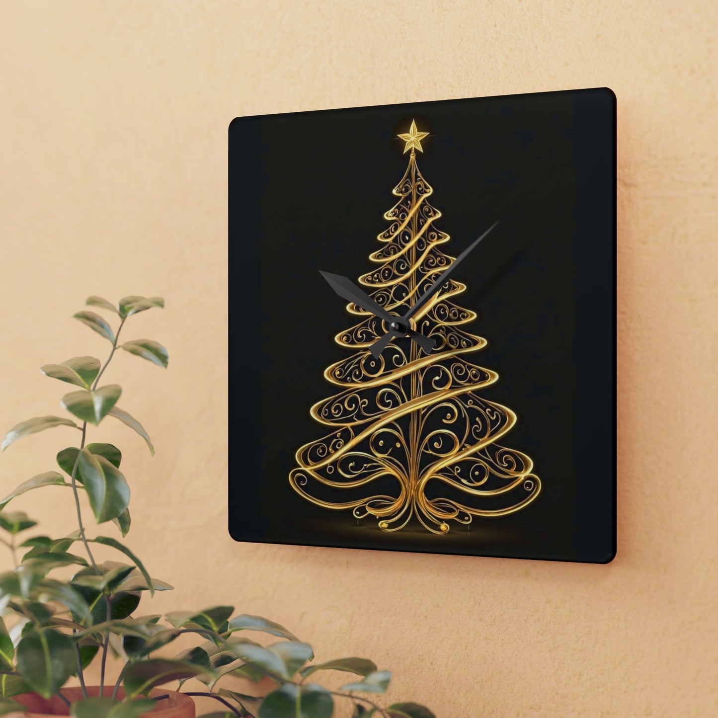 Golden Tree Wall Clock (ai B & J Collections)