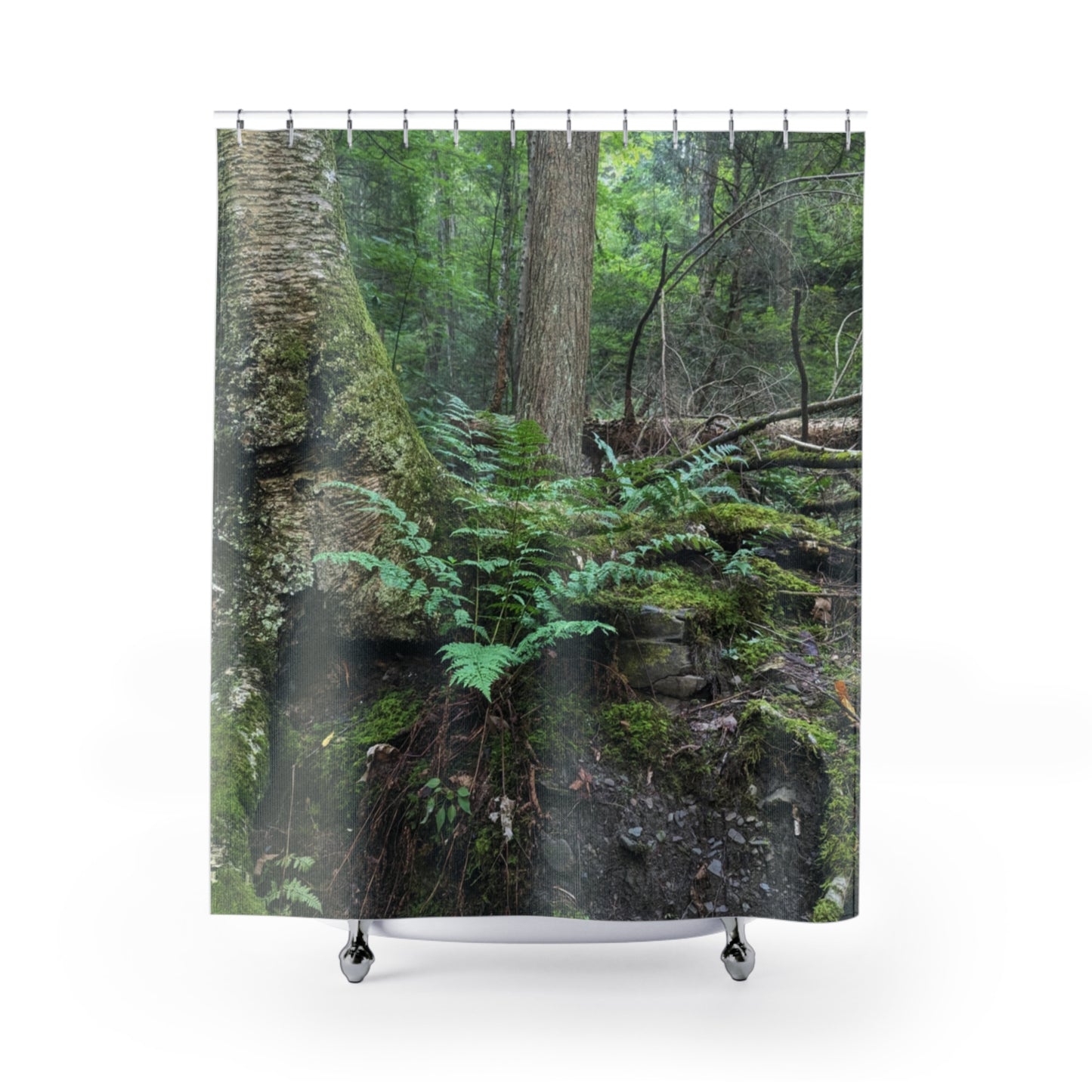 Forest Fern Polyester Shower Curtain (Savor The Moments Collection)