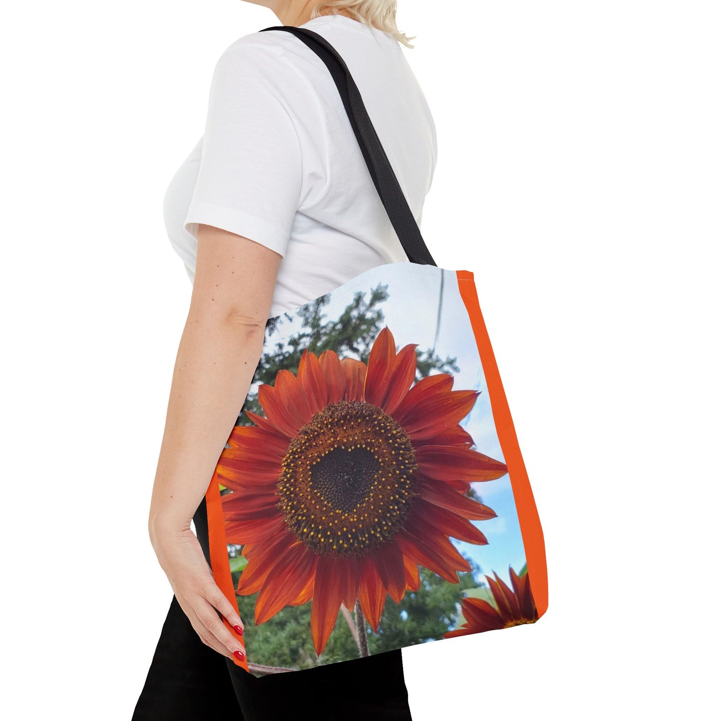 Heart Sunflower Tote Bag (Enchanted Exposures By Tammy Lyne) ORANGE