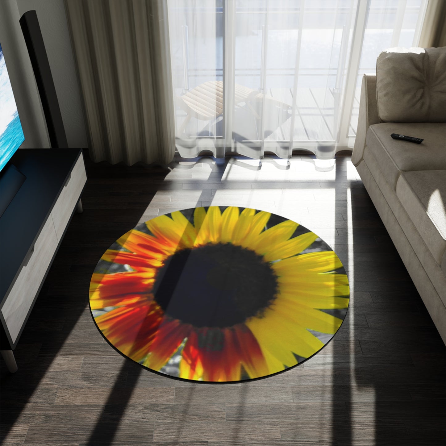 Mixed Sunflower Round Rug (Enchanted Exposures by Tammy Lyne)