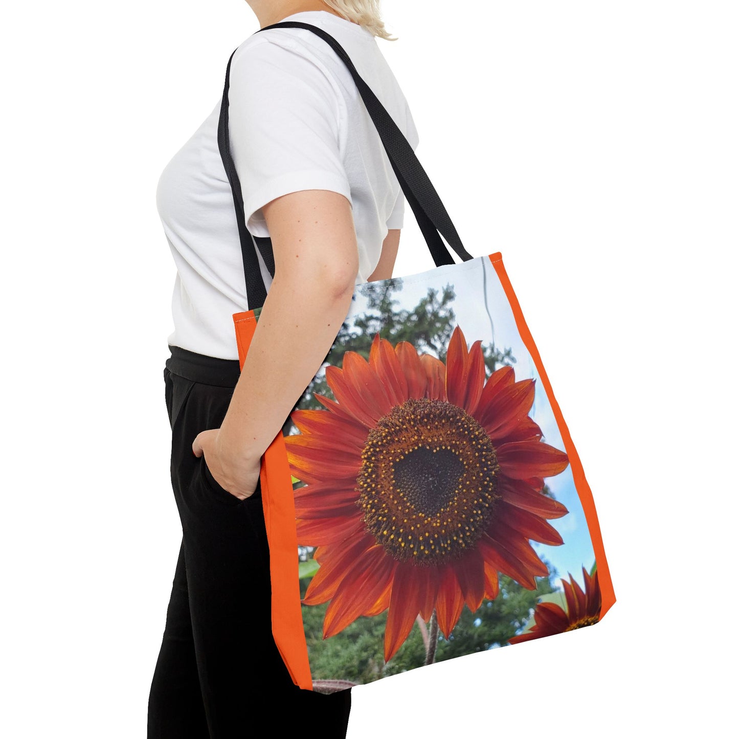 Heart Sunflower Tote Bag (Enchanted Exposures By Tammy Lyne) ORANGE