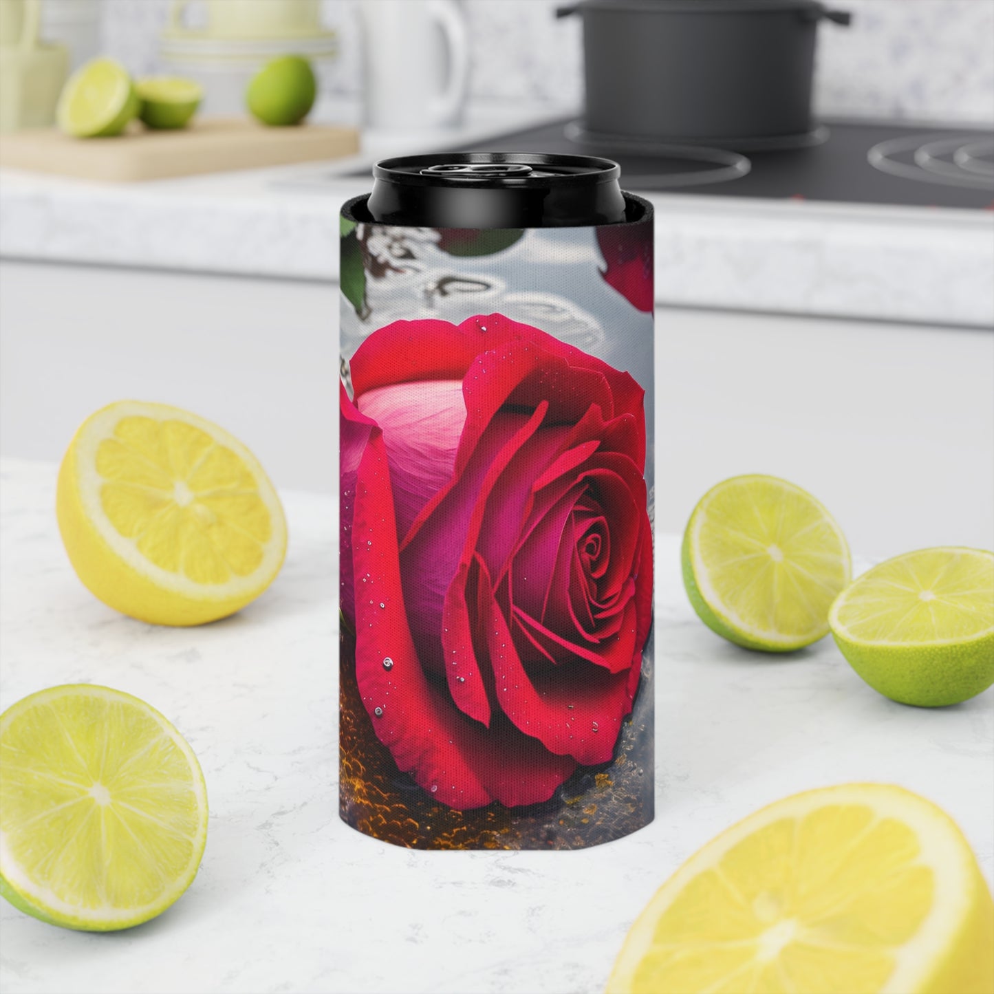 Red Rose Slim Can Cooler Sleeve (SP Photography Collection) RED