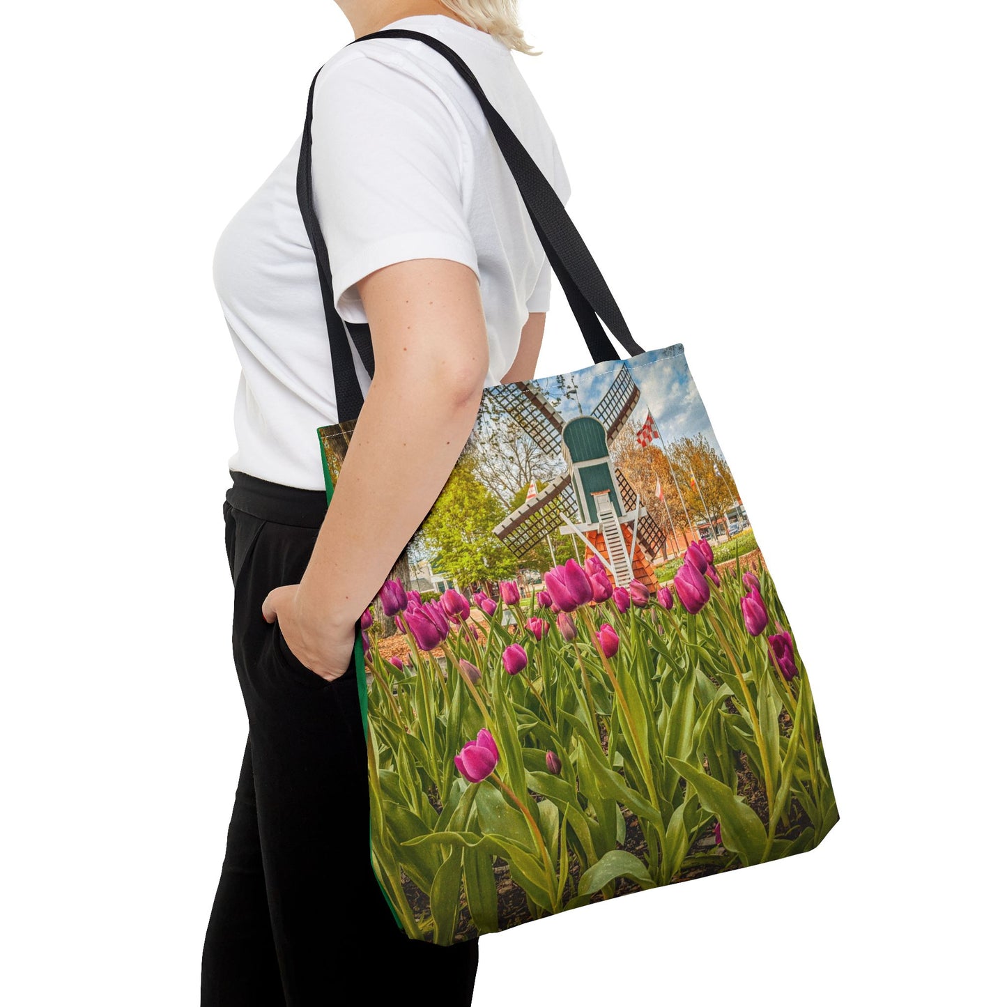 Windmill Tulips Tote Bag (SP Photography Collection) GREEN