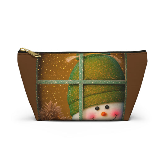 Peek A Boo Snowman Pouch w T-bottom (SP Photography Collection) BROWN