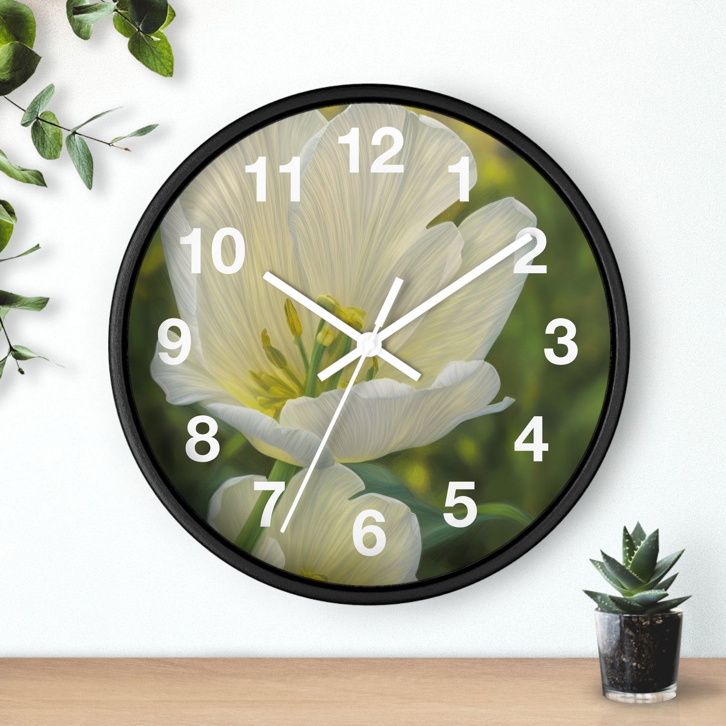 White Tulip Wall Clock (SP Photography Collection)